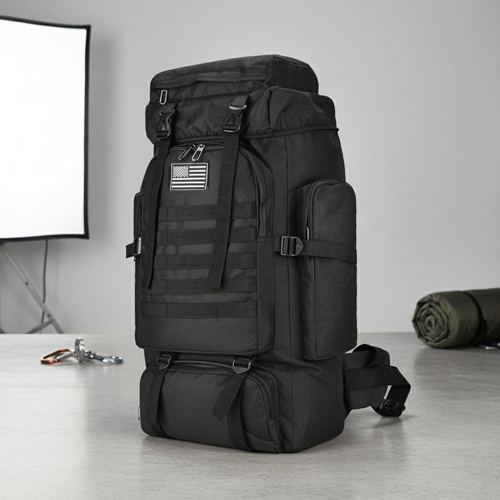 Sac de Randonnée et Alpinisme 80L/100L - Sac Tactique Grand Volume pour Camping et Voyage