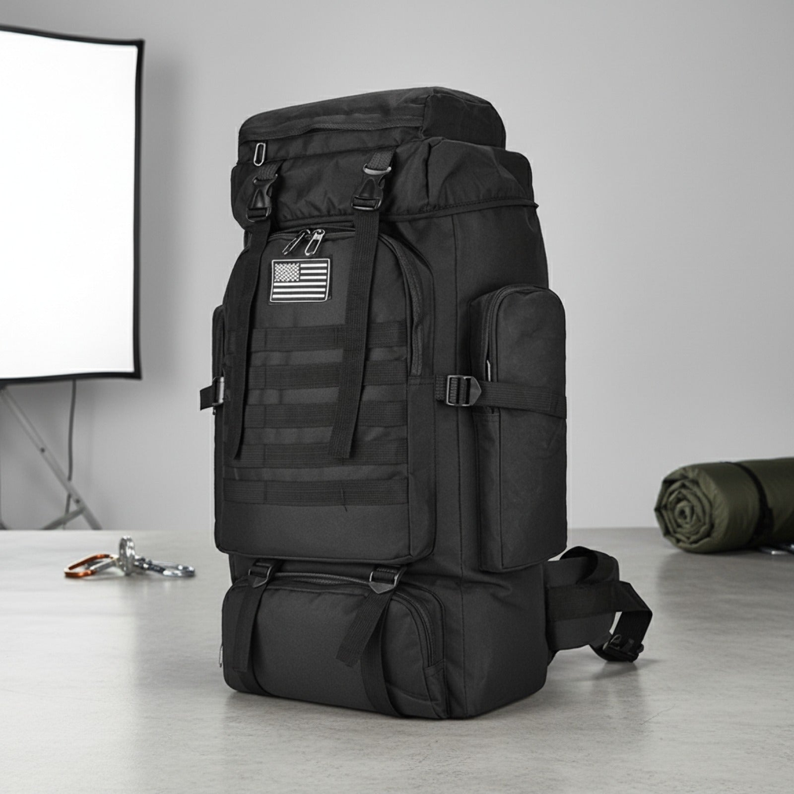 Sac de Randonnée et Alpinisme 80L/100L - Sac Tactique Grand Volume pour Camping et Voyage