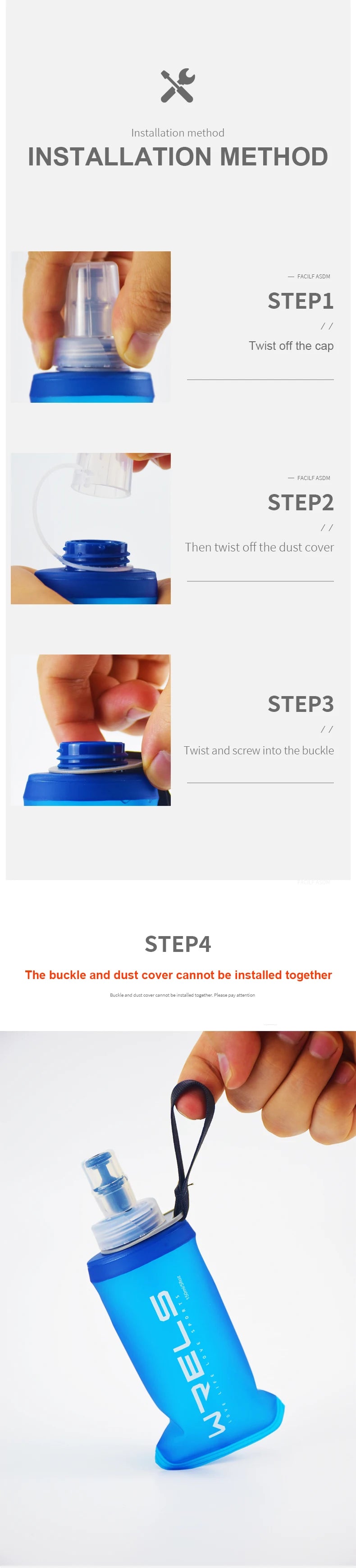 Bouteille d’eau pliable en flasque souple – Hydratation légère en extérieur