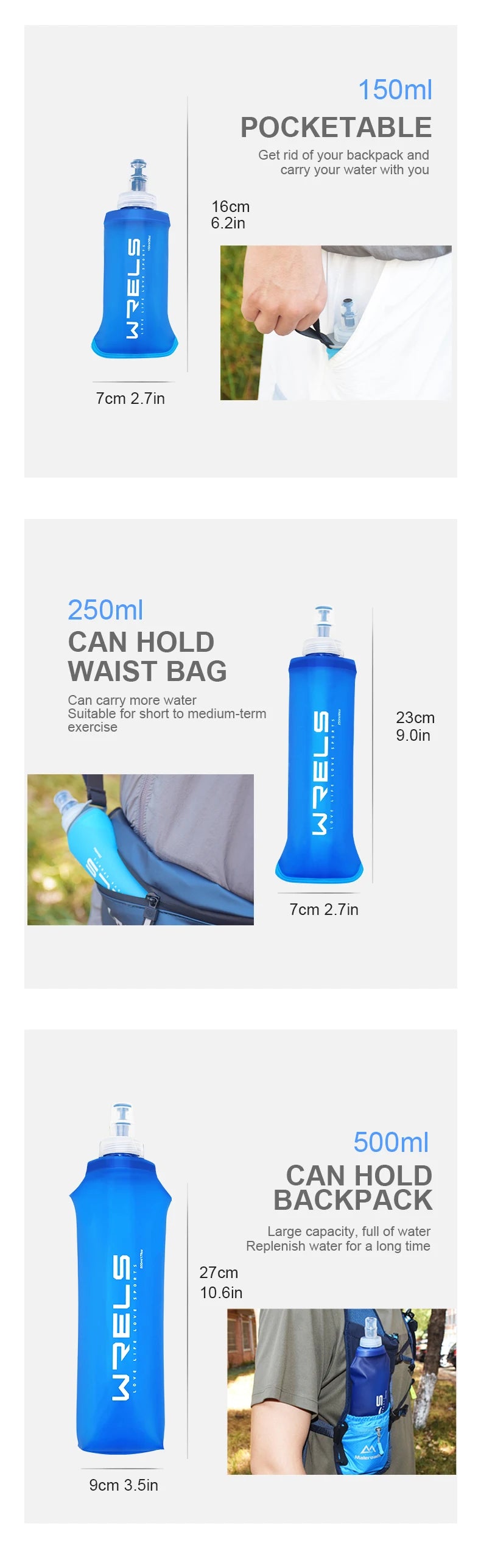 Bouteille d’eau pliable en flasque souple – Hydratation légère en extérieur