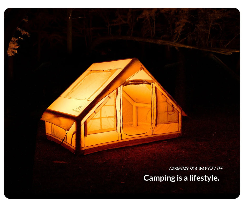 Tente de camping familiale gonflable 3–6 personnes – abri extérieur imperméable