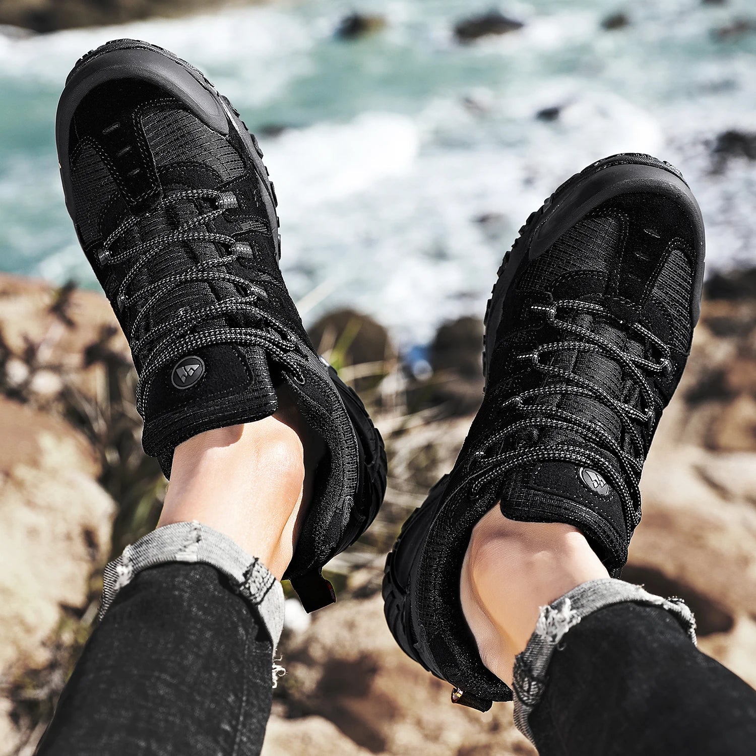 Chaussures de randonnée imperméables pour hommes – Baskets tactiques de trekking en plein air