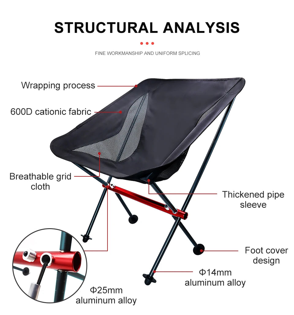 Chaise de camping ultralégère