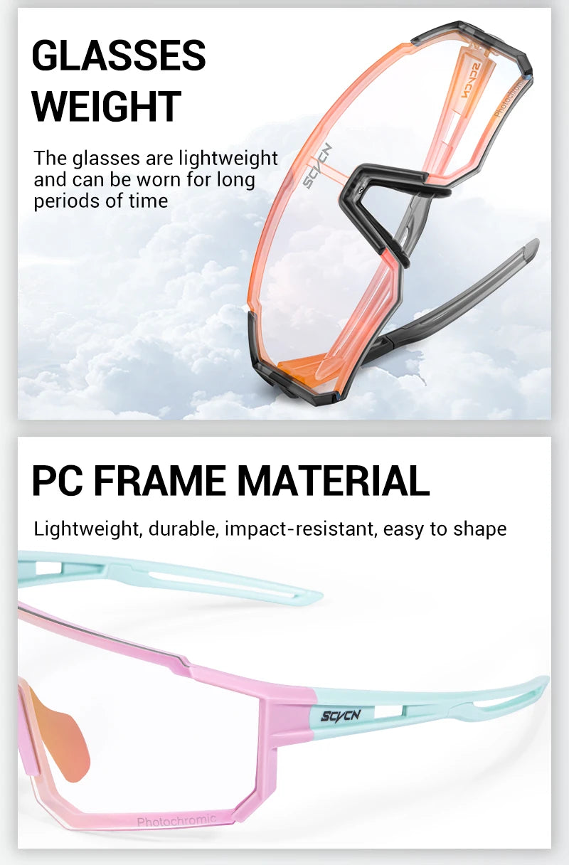 Lunettes de soleil photochromiques pour cyclisme – Lunettes de sport avec protection UV