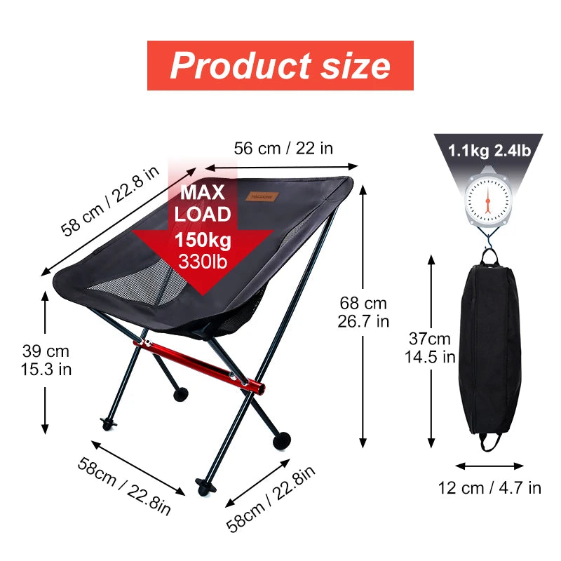 Chaise de camping ultralégère