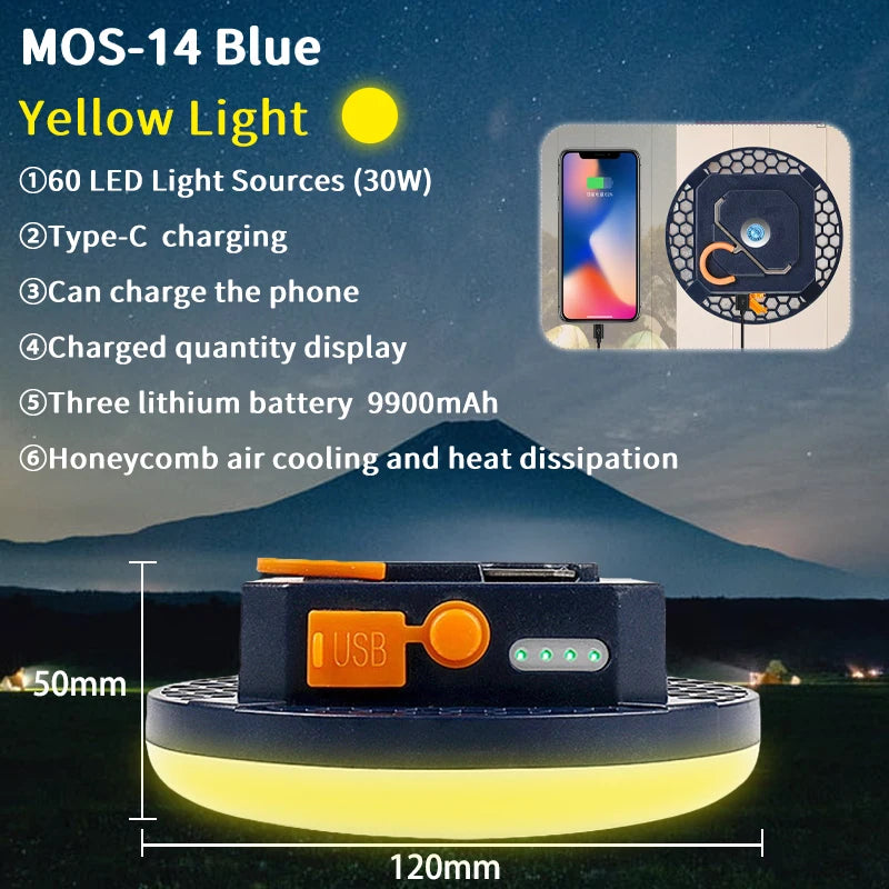 Lanterne de camping LED rechargeable – Lumière magnétique extérieure portable