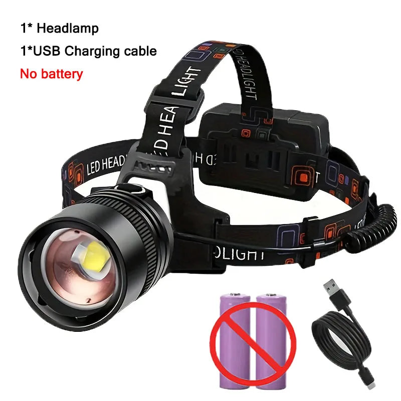Lampe Frontale Rechargeable pour Camping et Randonnée