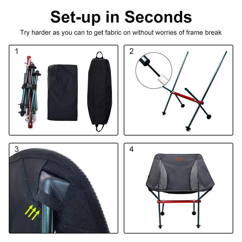 Chaise de camping ultralégère