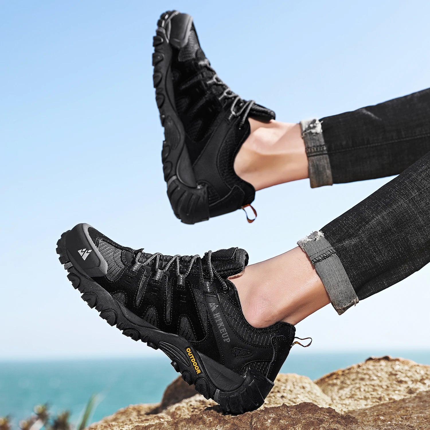 Chaussures de randonnée imperméables pour hommes – Baskets tactiques de trekking en plein air