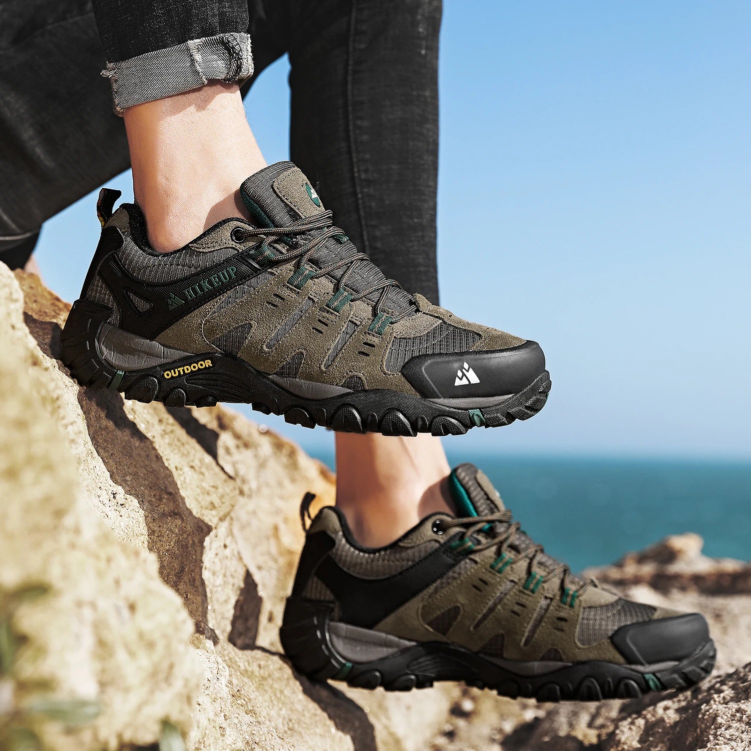 Chaussures de randonnée imperméables pour hommes – Baskets tactiques de trekking en plein air