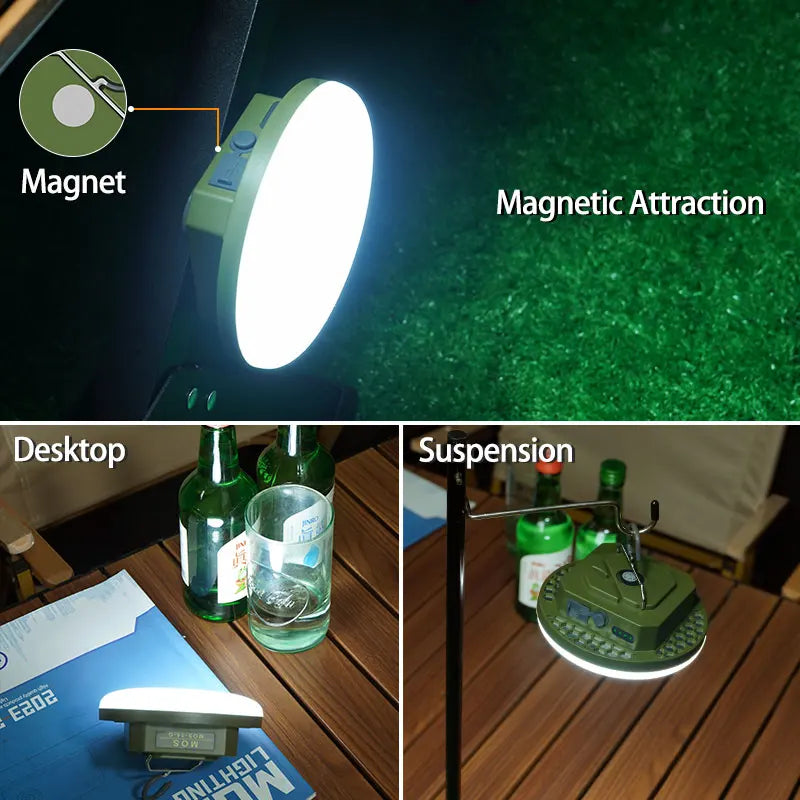 Lanterne de camping LED rechargeable – Lumière magnétique extérieure portable