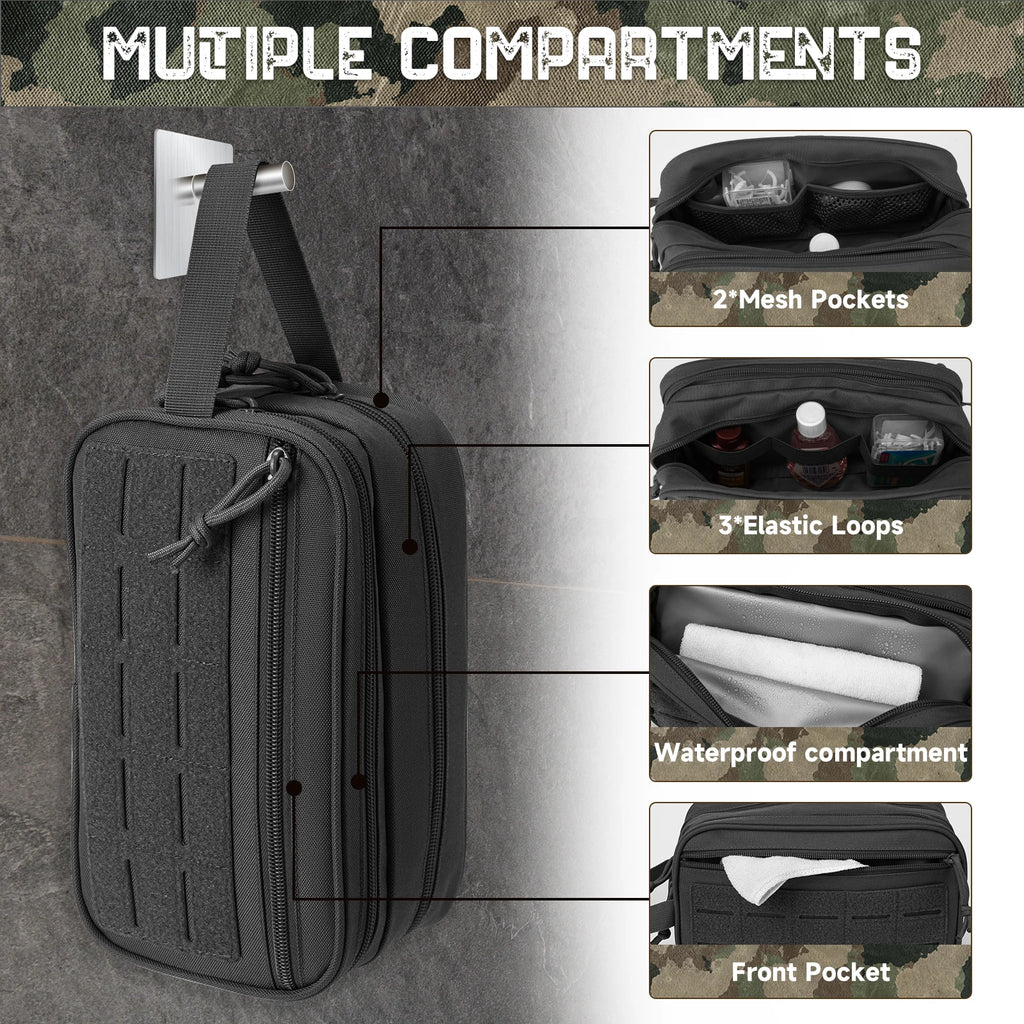 Trousse de toilette tactique – Organisateur de voyage portable pour hommes