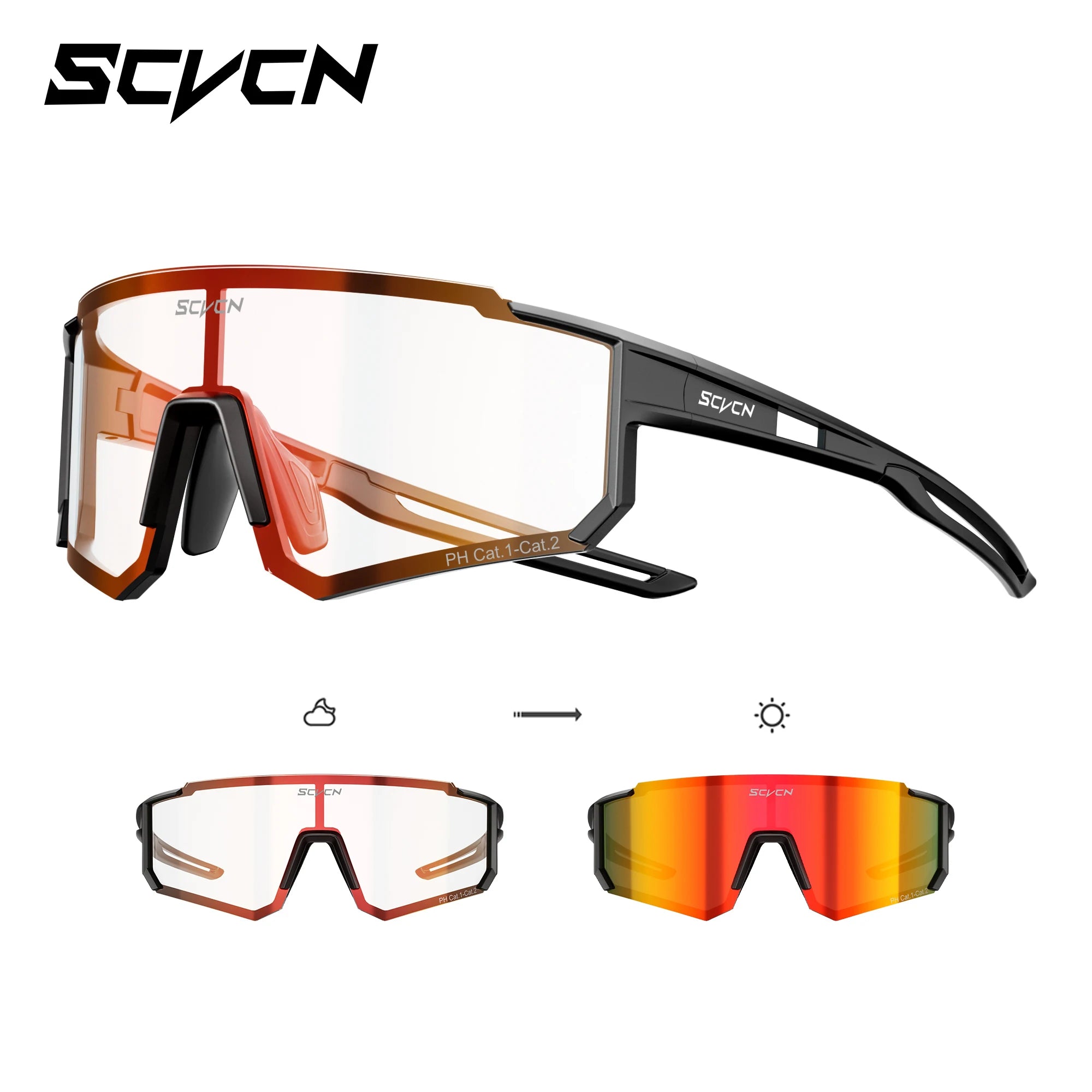 Lunettes de soleil photochromiques pour cyclisme – Lunettes de sport avec protection UV