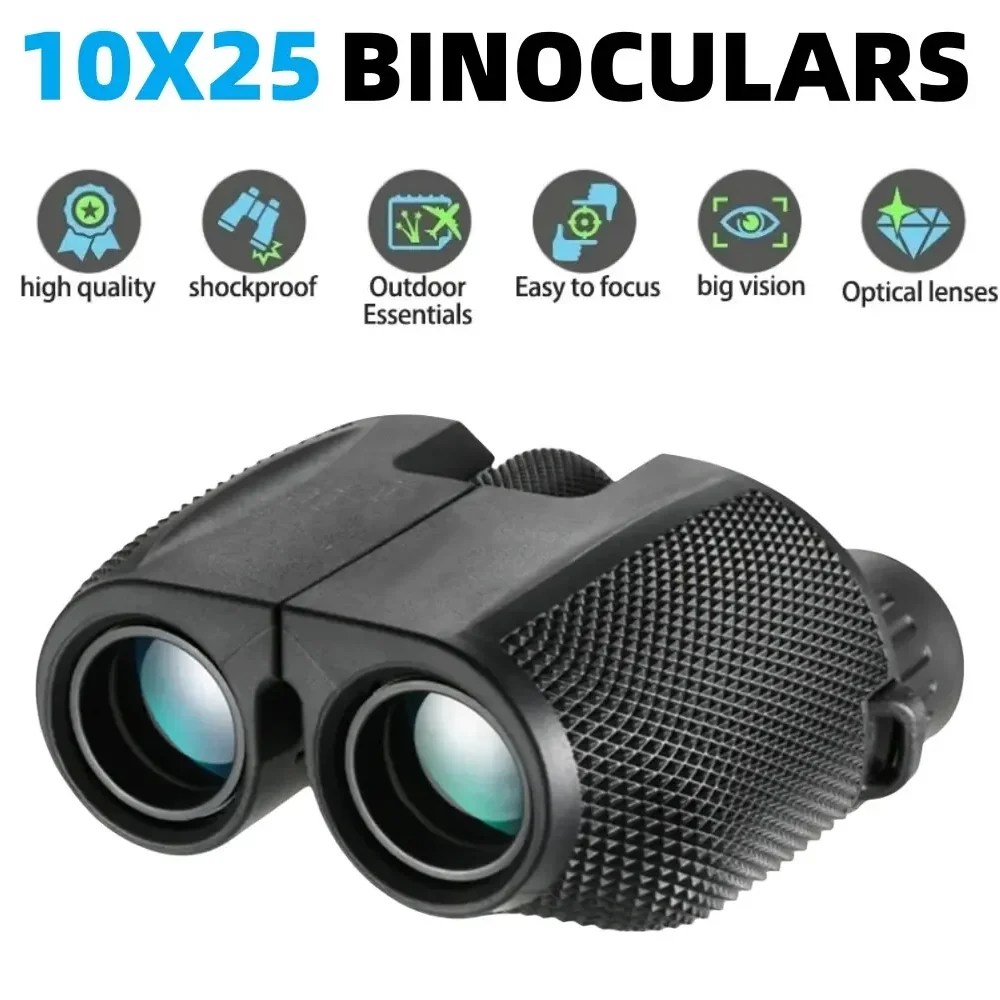 Jumelles Mini Portables 10X25 HD - Télescope BAK4 FMC pour Observation Nature, Chasse, Voyage