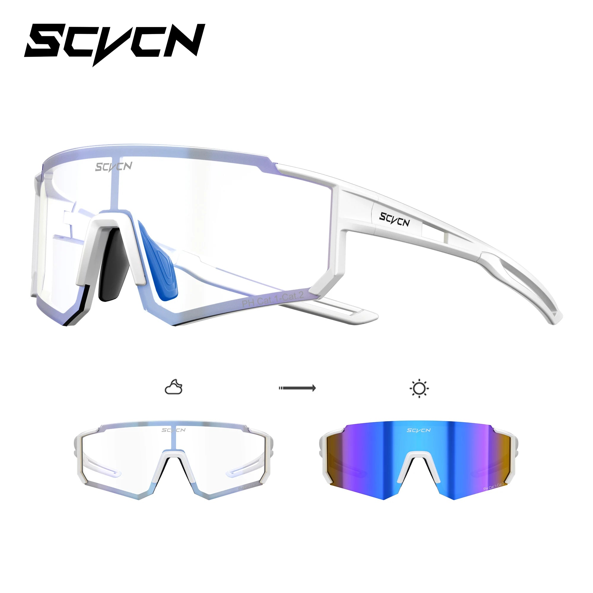 Lunettes de soleil photochromiques pour cyclisme – Lunettes de sport avec protection UV