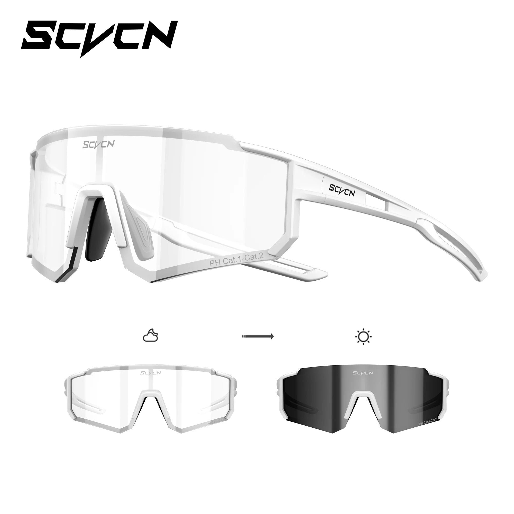 Lunettes de soleil photochromiques pour cyclisme – Lunettes de sport avec protection UV