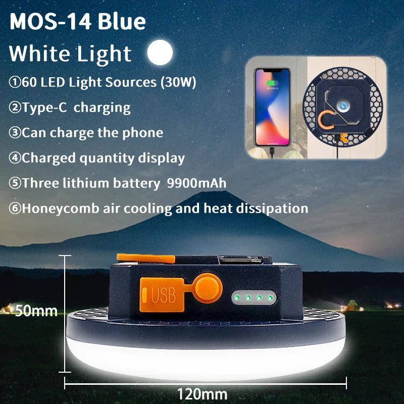 Lanterne de camping LED rechargeable – Lumière magnétique extérieure portable