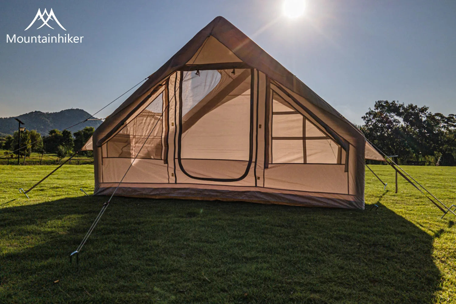 Tente gonflable noire de luxe – Abri de camping en plein air