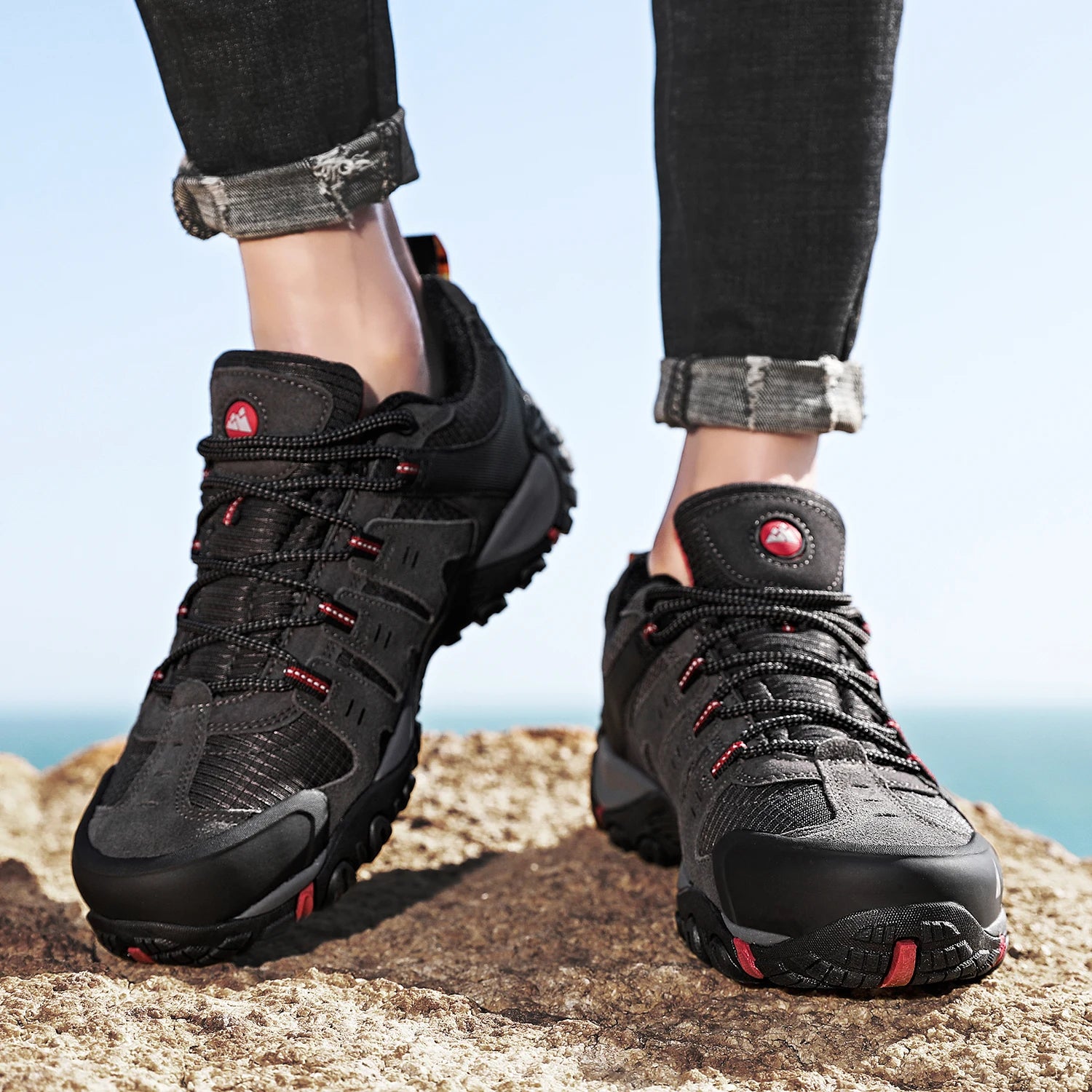 Chaussures de randonnée imperméables pour hommes – Baskets tactiques de trekking en plein air
