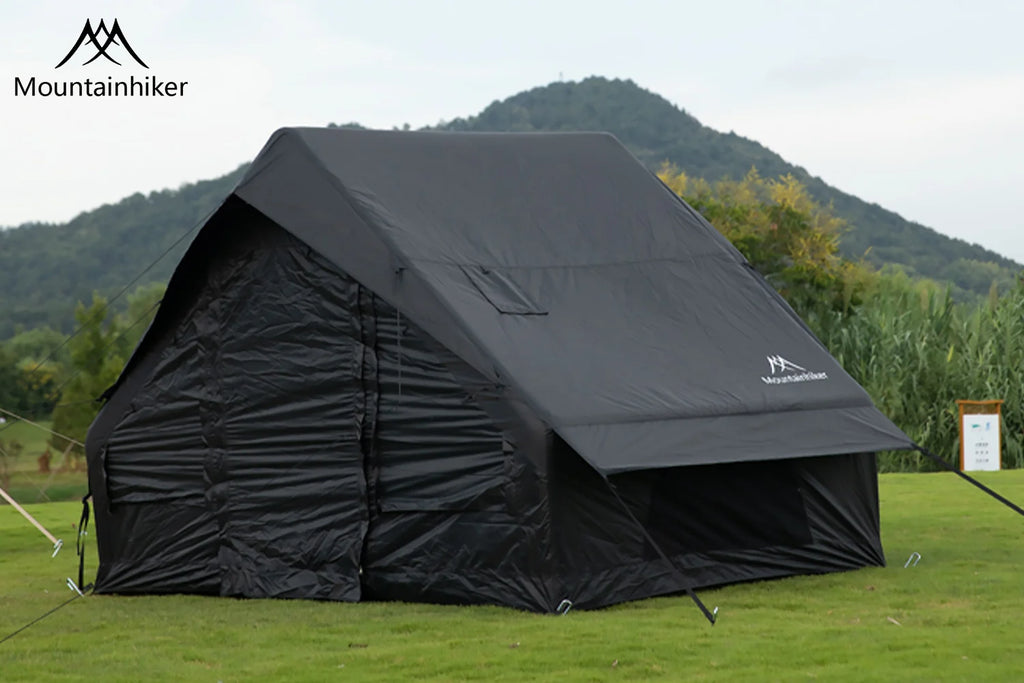 Tente gonflable noire de luxe – Abri de camping en plein air