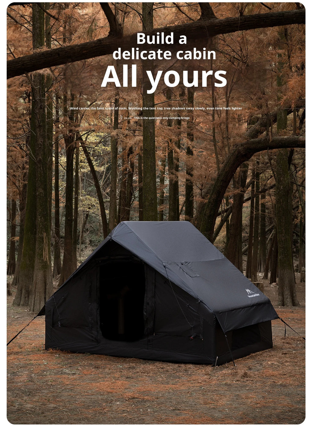 Tente de camping familiale gonflable 3–6 personnes – abri extérieur imperméable