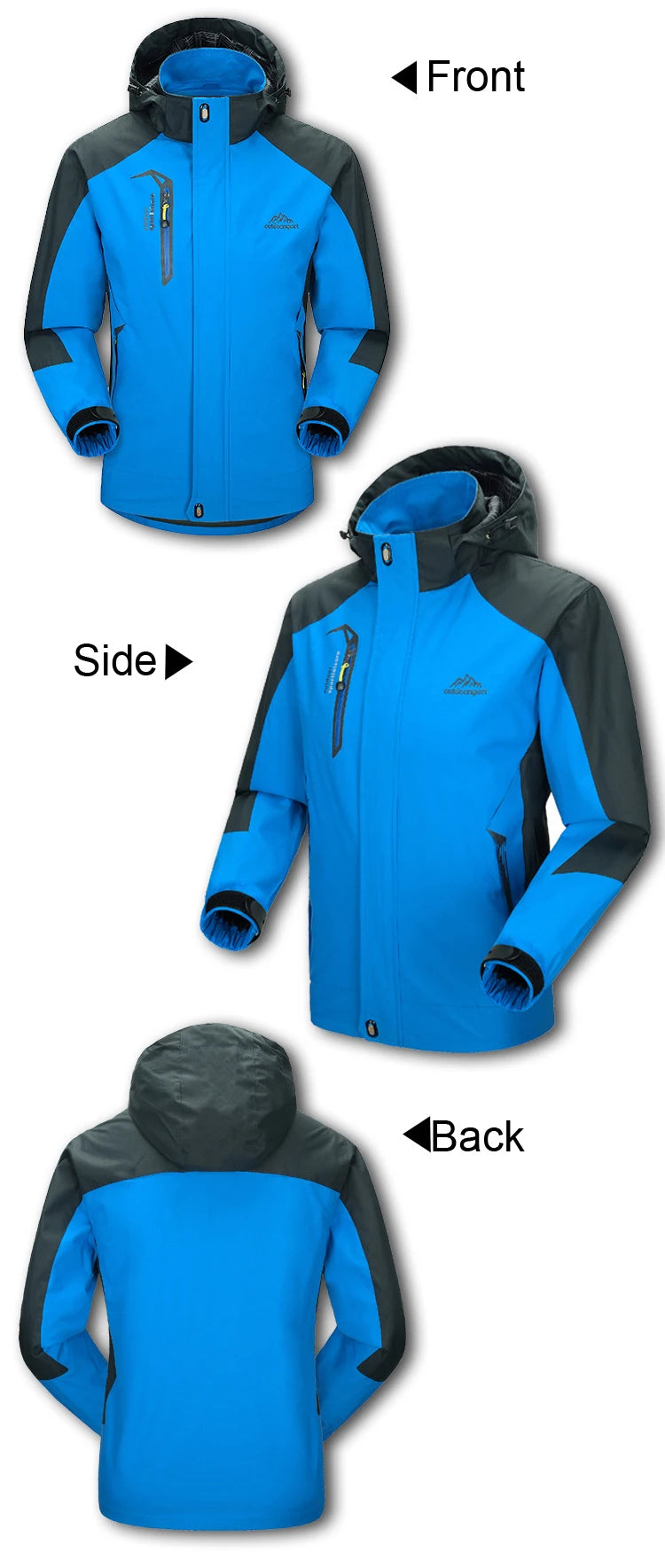 Veste de randonnée imperméable – Coupe-vent d’extérieur pour hommes