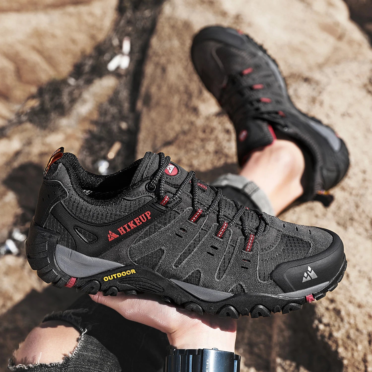 Chaussures de randonnée imperméables pour hommes – Baskets tactiques de trekking en plein air