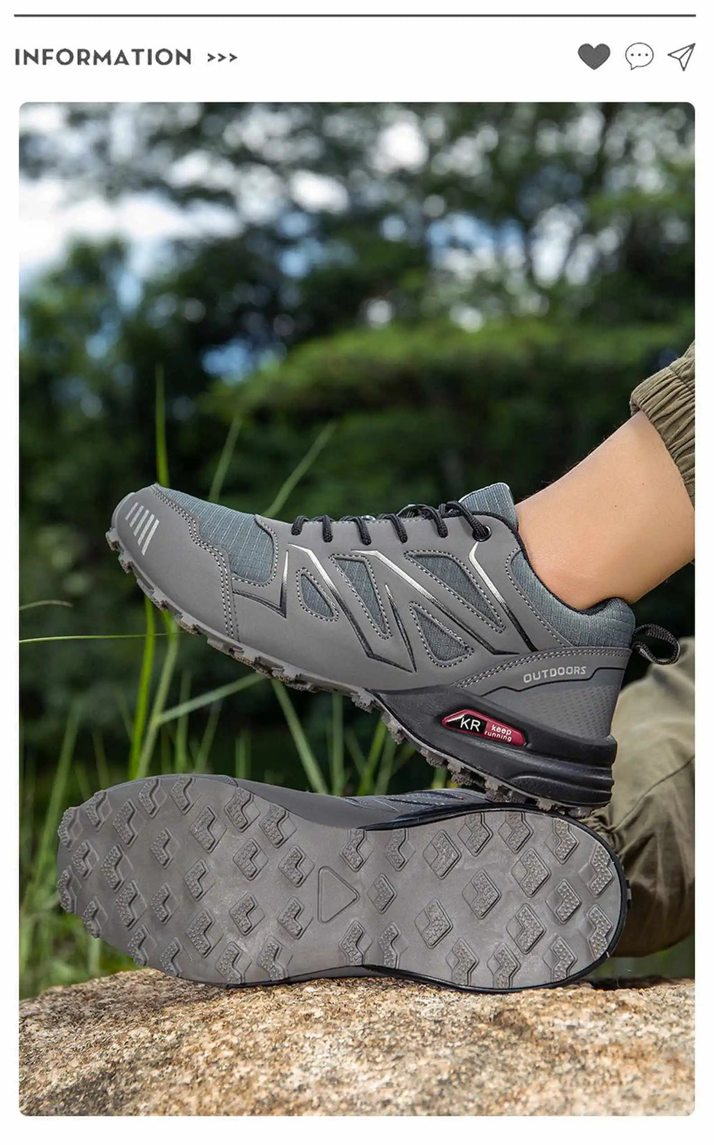 Chaussures de randonnée imperméables – Baskets de trekking en plein air pour hommes