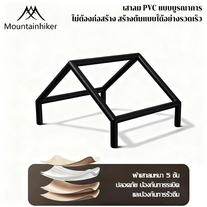 Tente gonflable noire de luxe – Abri de camping en plein air