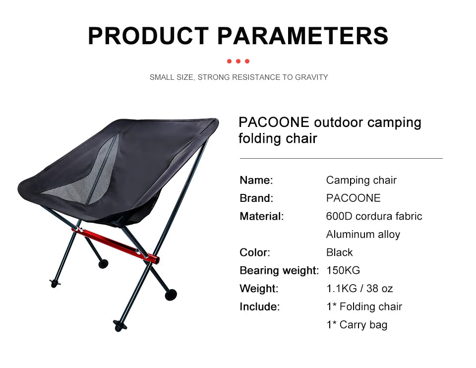 Chaise de camping ultralégère