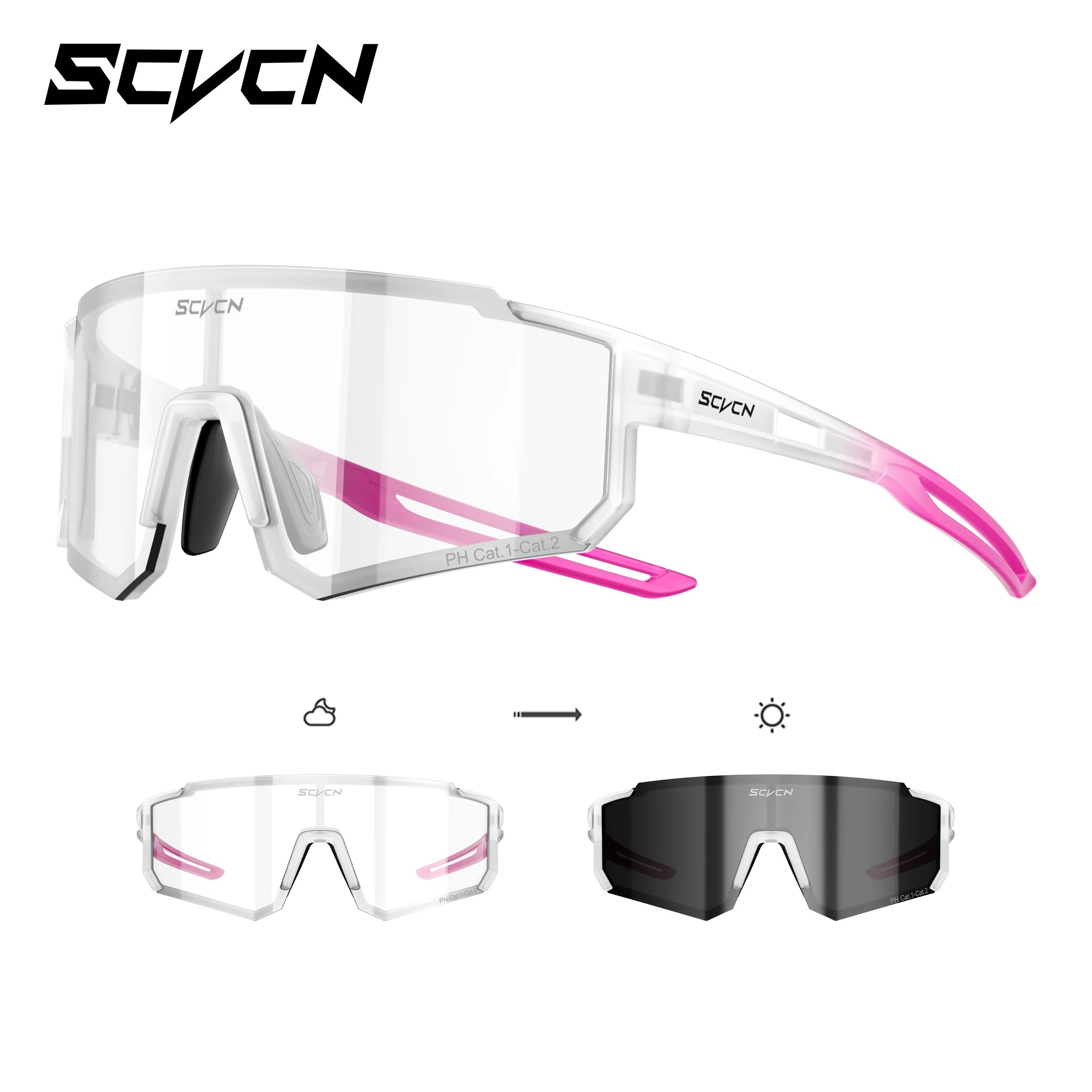 Lunettes de soleil photochromiques pour cyclisme – Lunettes de sport avec protection UV