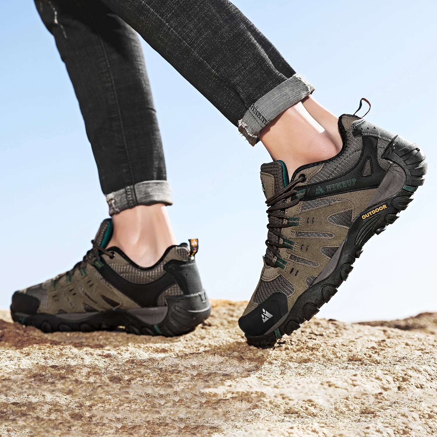 Chaussures de randonnée imperméables pour hommes – Baskets tactiques de trekking en plein air