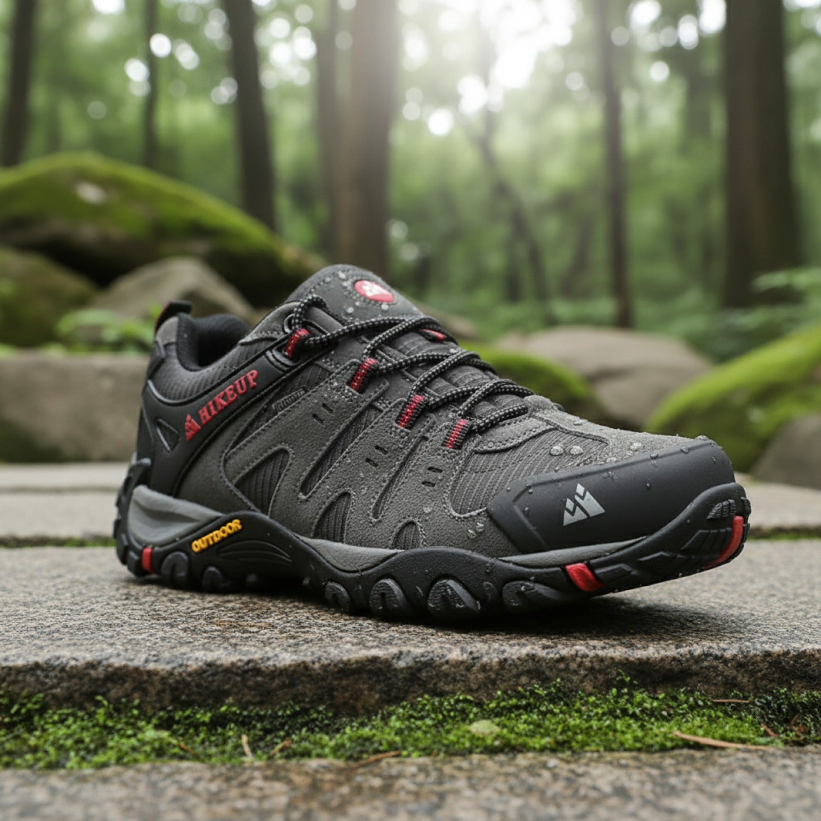 Chaussures de randonnée HIKEUP Homme : Cuir Daim, Outdoor, Résistantes à l'usure pour Trekking, Marche, Chasse
