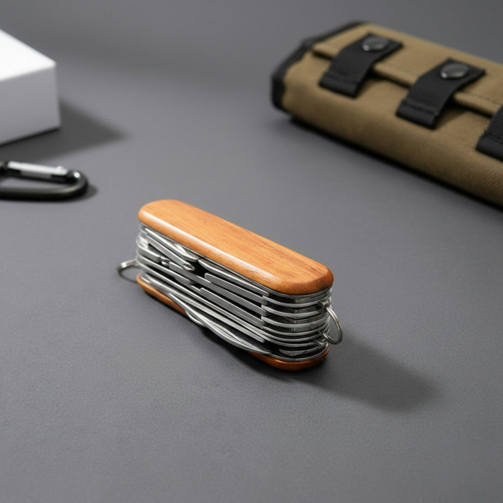 Couteau multifonction 17 en 1 portable en acier inoxydable pour camping et extérieur