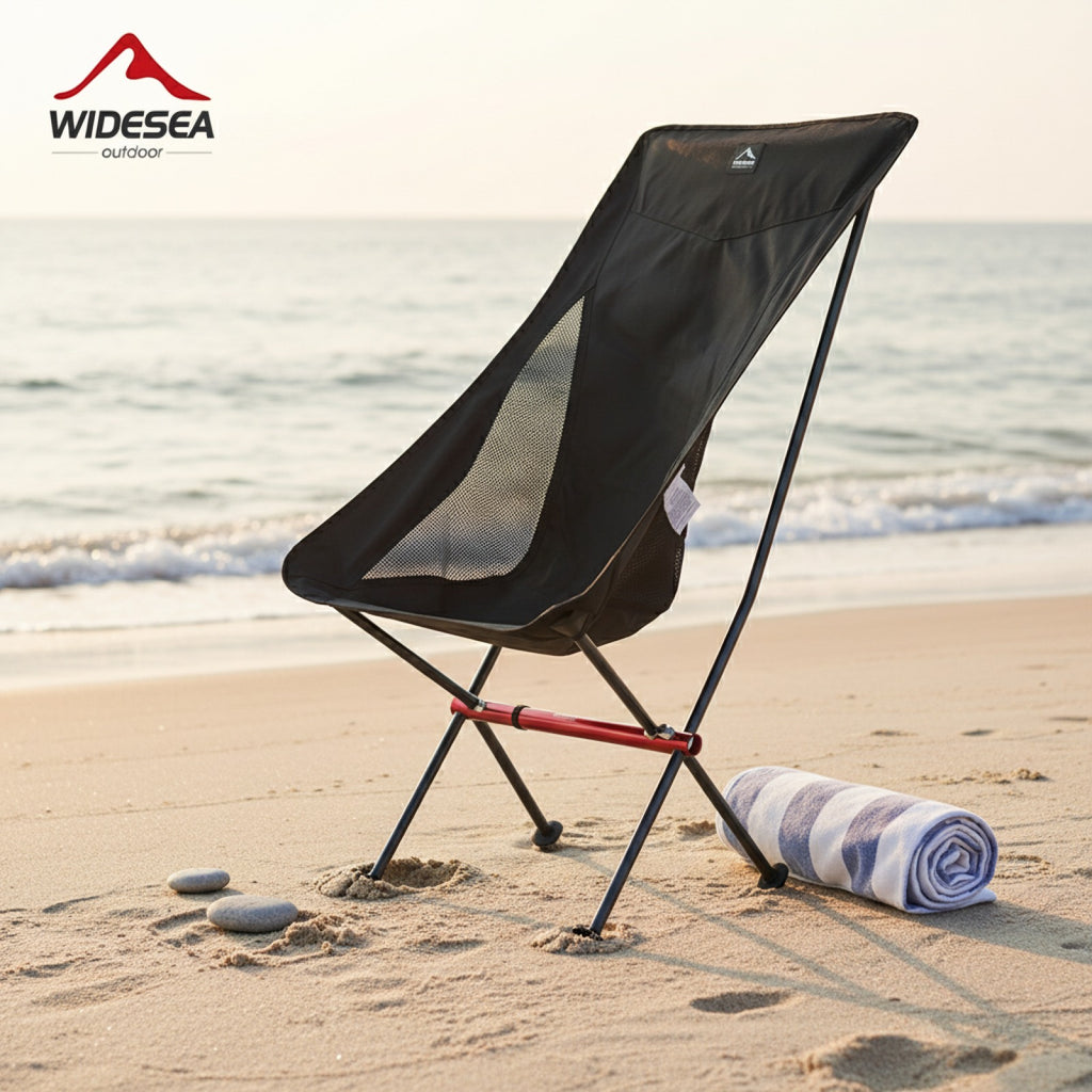 Chaise de camping pliante Widesea : Confortable pour la pêche, la plage et les voyages