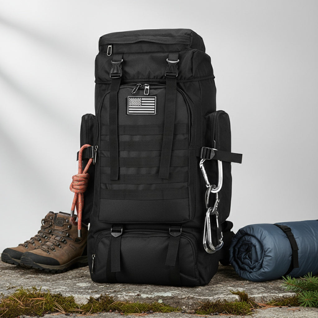Sac de Randonnée et Alpinisme 80L/100L - Sac Tactique Grand Volume pour Camping et Voyage