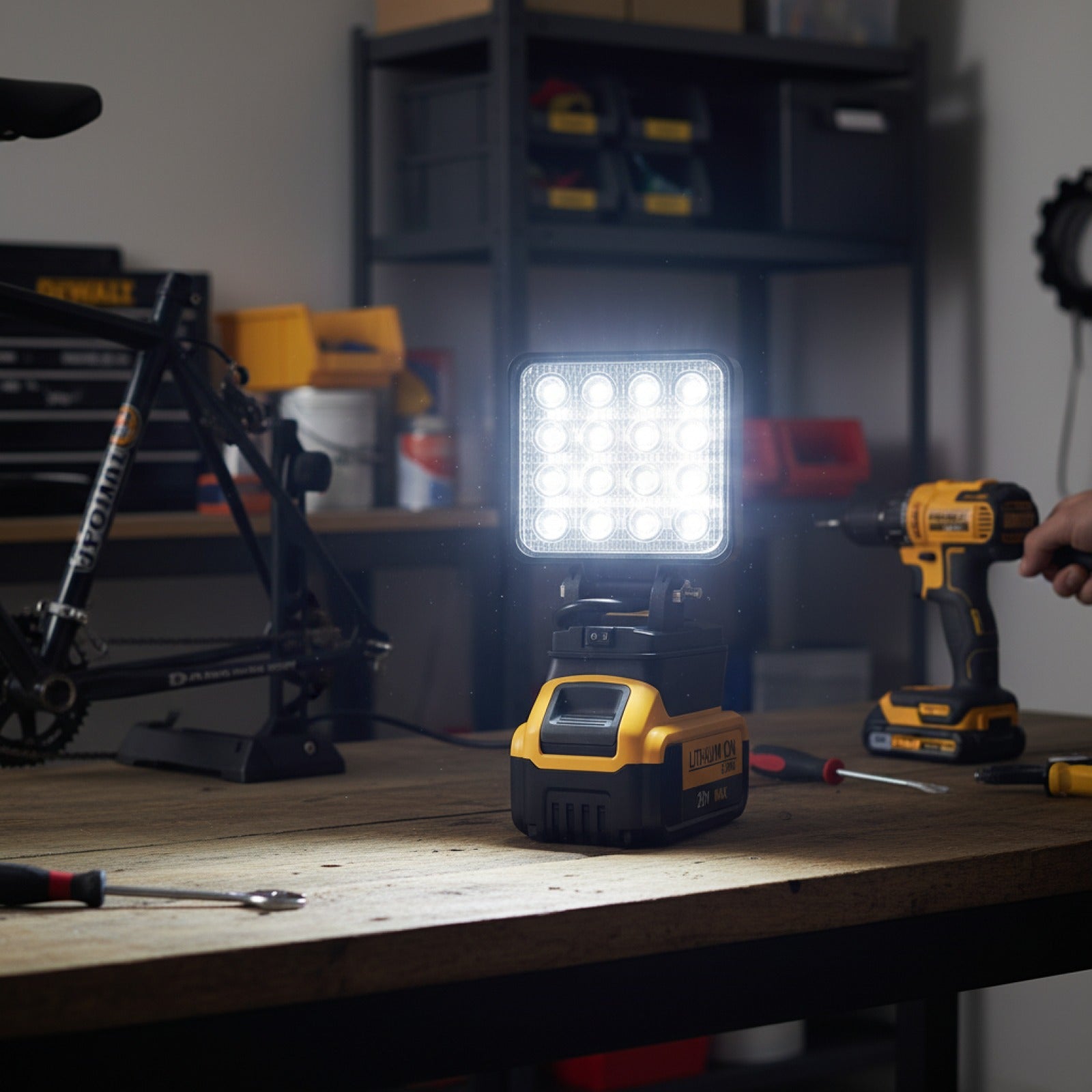 Lampe LED Portable pour Batteries Dewalt 18V - Projecteur Sans Fil pour Travail Extérieur, Pêche, Urgence